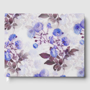 Pretty Purple Flower Print Custom Spine Guest Book