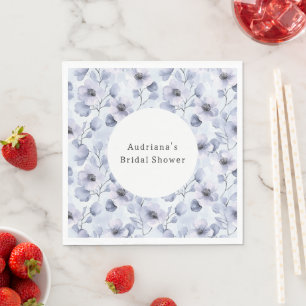 Pretty Purple Flowers Birthday Napkin
