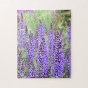 Pretty Purple Flowers Garden Nature Photography Jigsaw Puzzle