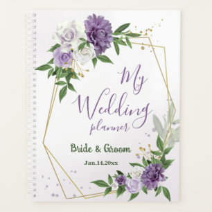 Pretty purple flowers greenery planner
