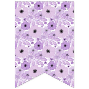 Pretty Purple Flowers Leaves Gardener Feminine Bunting