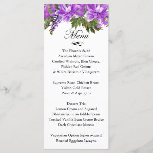 Pretty Purple Flowers - Menu