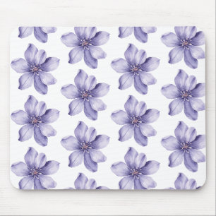 Pretty Purple Flowers Mouse Mat