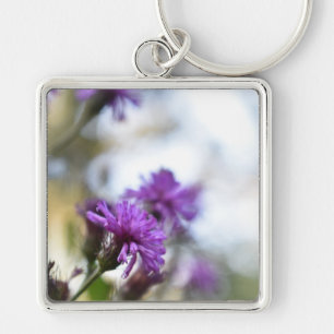 Pretty Purple Flowers Original Garden Photography Key Ring