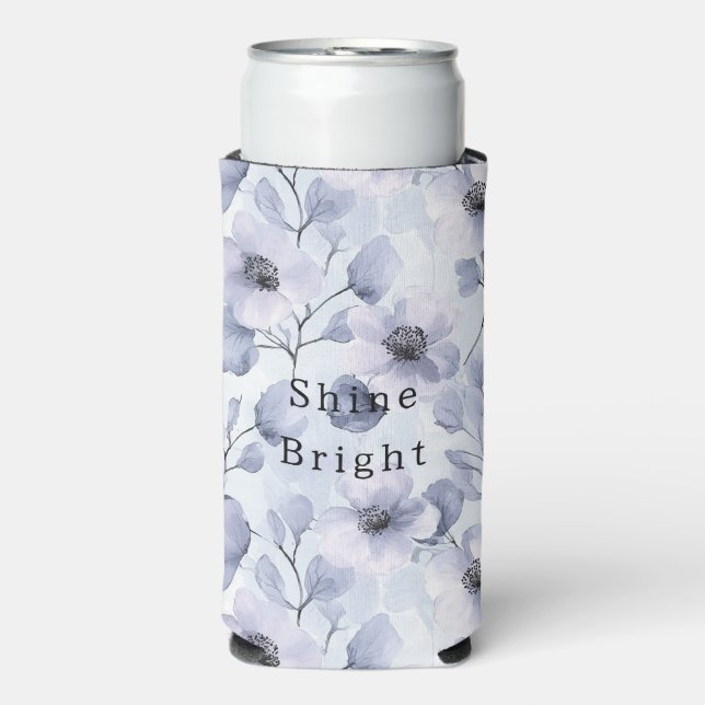 Pretty Purple Flowers Seltzer Can Cooler (Seltzer Front)