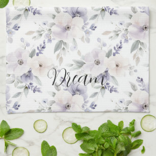 Pretty Purple Flowers   Tea Towel