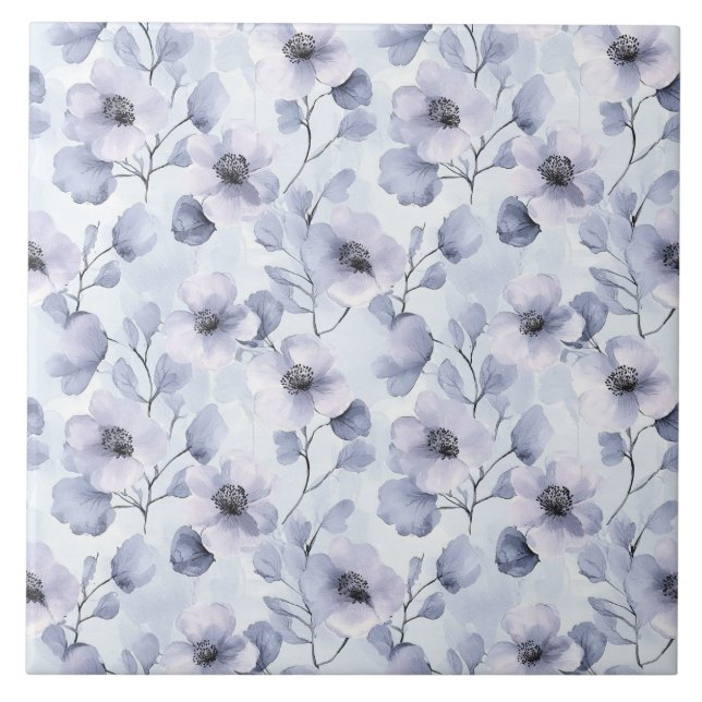 Pretty Purple Flowers  Tile (Front)