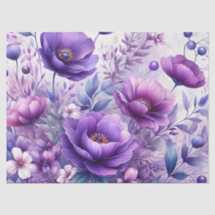 Pretty Purple Flowers Tissue Paper