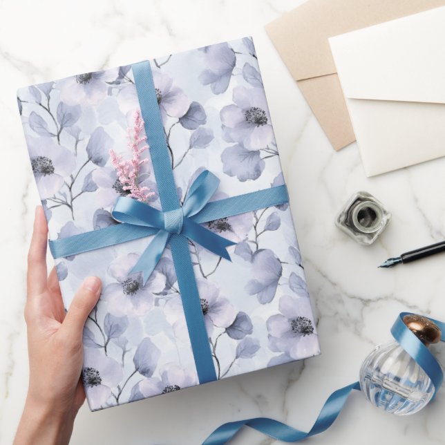 Pretty Purple Flowers Wrapping Paper (Gifting)