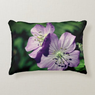 Pretty Purple Geranium Flower Pair Close Up  Decorative Cushion