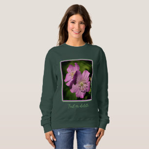 Pretty Purple Geranium Flower Pair Personalised Sweatshirt