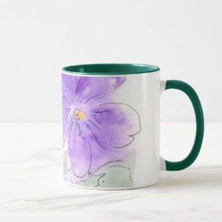 Pretty Purple Geraniums Watercolor Mug