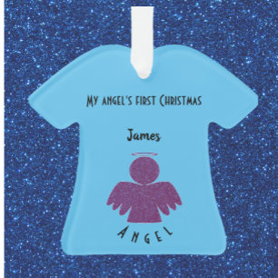 Pretty Purple Glitter Angel Ornament