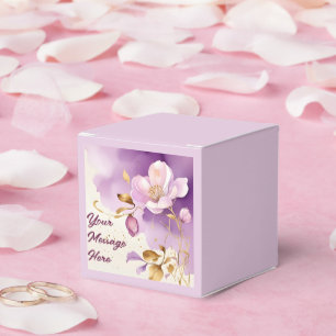 Pretty Purple Gold Floral Favour Box