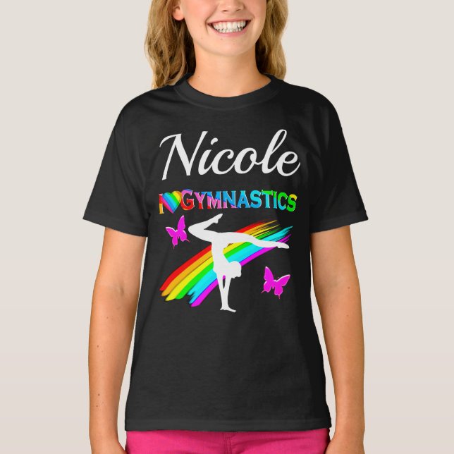 PRETTY PURPLE GYMNASTICS GIRL DESIGN T-Shirt (Front)