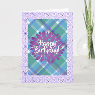 Pretty Purple Happy Birthday Greeting Cards