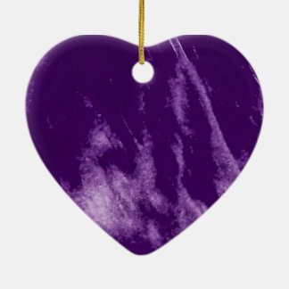 PRETTY PURPLE HEART ORN CERAMIC TREE DECORATION