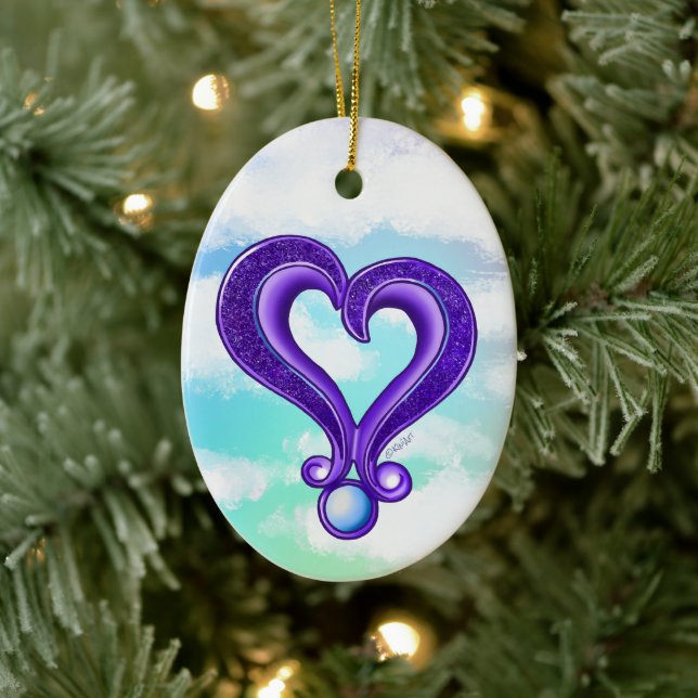 Pretty Purple Heart Ornament  (Tree)