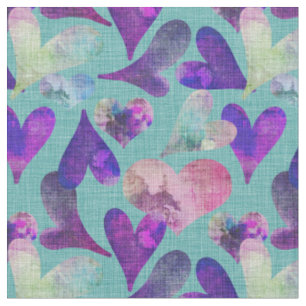 Pretty Purple Hearts Cotton (56" width) Fabric