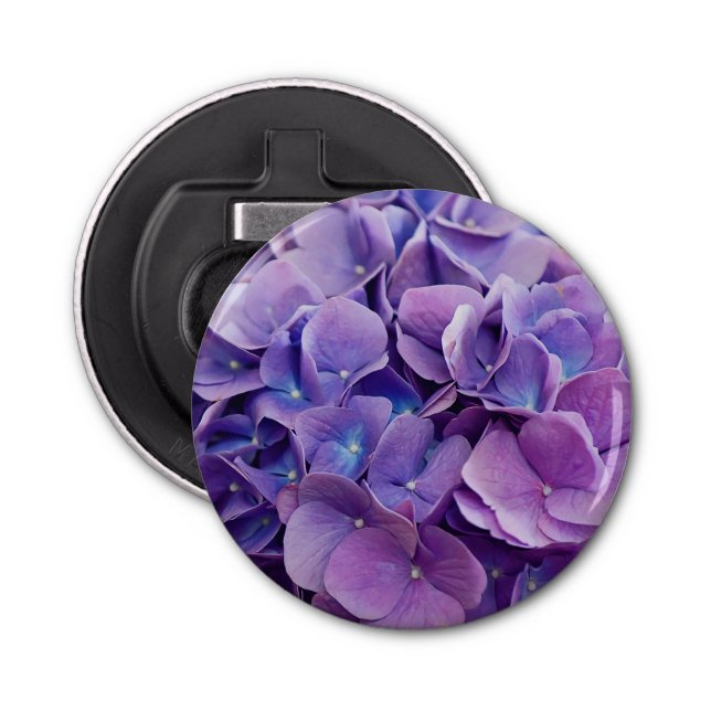 Pretty Purple Hydrangea Macro Photography Bottle Opener (Front)