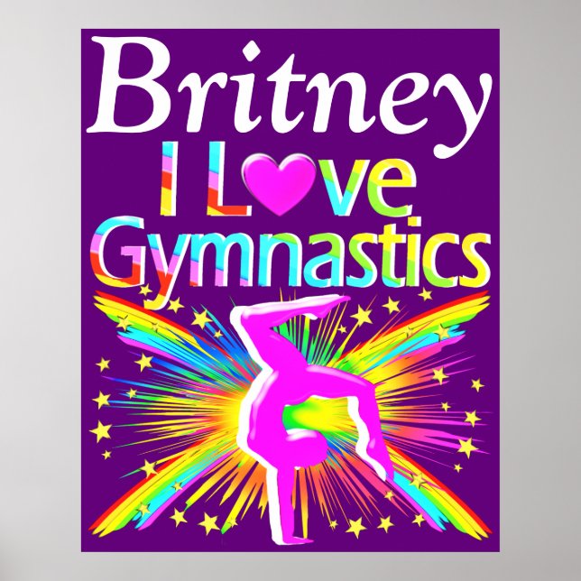 PRETTY PURPLE I LOVE GYMNASTICS POSTER (Front)