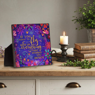 Pretty Purple If You want to Fly Inspirivity Plaque