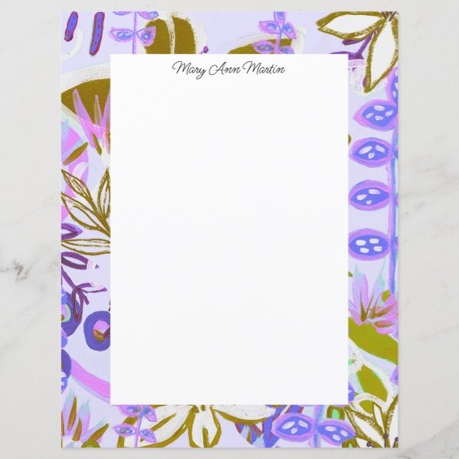 Pretty Purple Imaginary Garden Floral Personalised (Front)