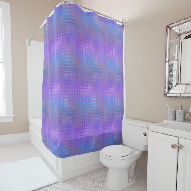 Pretty Purple Iridescent Shimmer Glamour Girl Shower Curtain (In Situ)