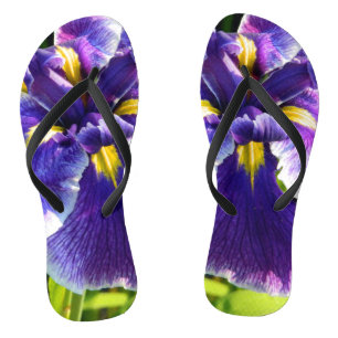 Pretty Purple Iris Flip Flops