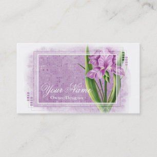 Pretty Purple Iris Flower Business Cards d1