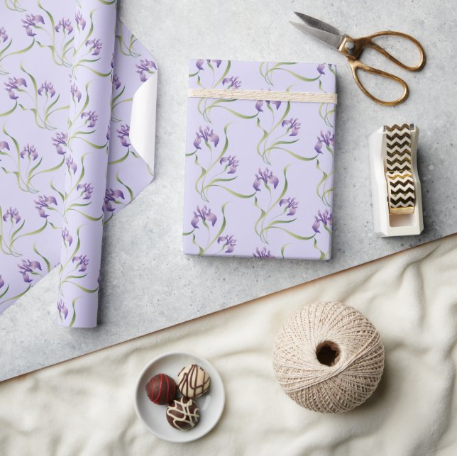 Pretty Purple Iris Wrapping Paper (Crafts)