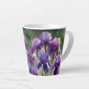 Pretty Purple Irises Floral Coffee / Latte Mug