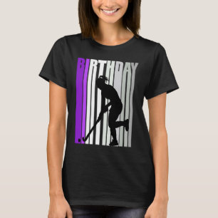 Pretty Purple Kid Hockey Birthday Colourful Train T-Shirt