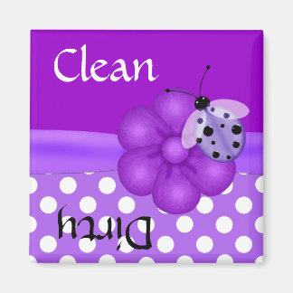Pretty Purple Ladybug Dishwasher Magnet