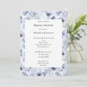 Pretty Purple Lavender Flowers Bridal Shower Invitation