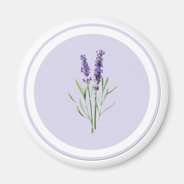 Pretty Purple Lavender Flowers Magnet (Front)