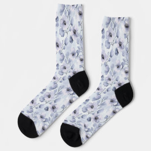 Pretty Purple Lavender Flowers Socks