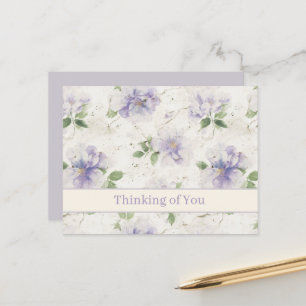 Pretty Purple Lavender Flowers Thinking of You Postcard