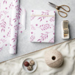 Pretty Purple Leaves Wedding Wrapping Paper<br><div class="desc">A pretty assortment of purple leaves on a white background is the perfect wedding gift wrap your bride will love</div>