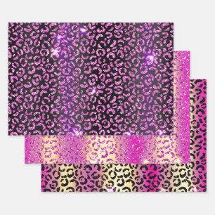 Pretty Purple Leopard Wrapping Paper Sheet