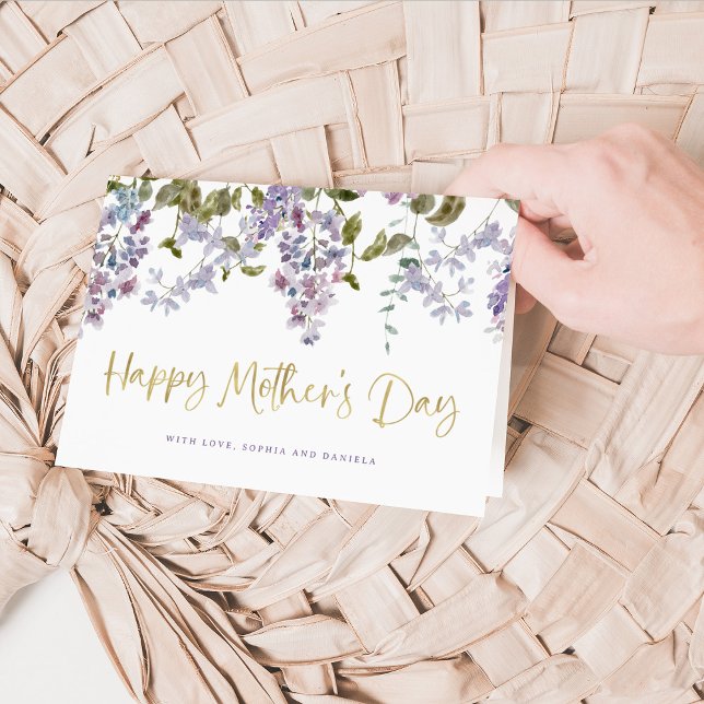 Pretty Purple Lilac and Gold | Happy Mother's Day Holiday Card (Creator Uploaded)