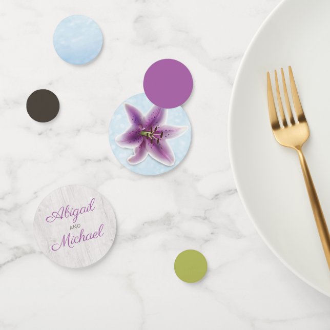 Pretty Purple Lily Personalised Confetti (Group)