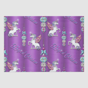 Pretty Purple Magical Christmas Unicorn Tissue Paper