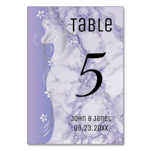 Pretty Purple Marble Design - Table Number