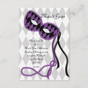 Pretty Purple Mask Invitation