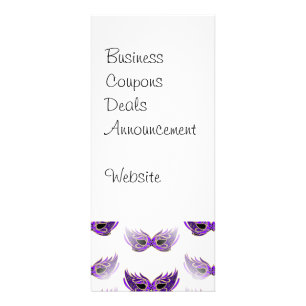 Pretty Purple Masquerade Masks Mardi Gras Rack Card