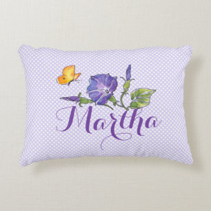 Pretty Purple Morning Glory Accent Pillow
