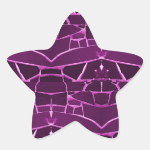Pretty Purple Mosaic Tiles Girly Pattern Star Sticker