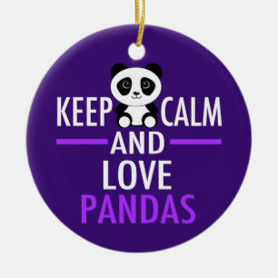 Pretty Purple Panda Lover Ceramic Tree Decoration