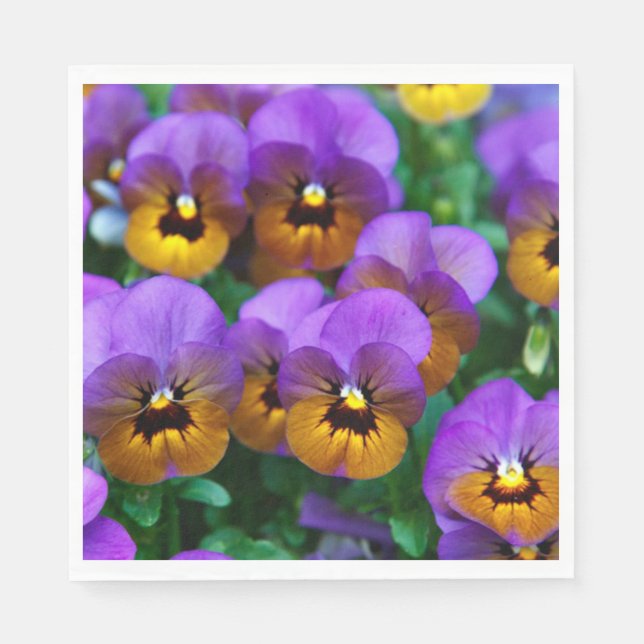 Pretty Purple Pansies Napkin (Front)